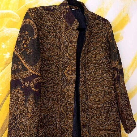 WOOL & SILK Nehru Long Jacket (Sz 42) - Picture 3 of 11